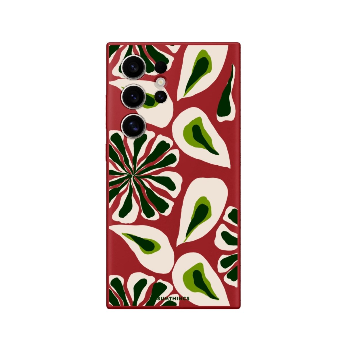 Samsung S22 Ultra Leafs Premium Telefon Kılıfı Kırmızı - SUMTHINCS