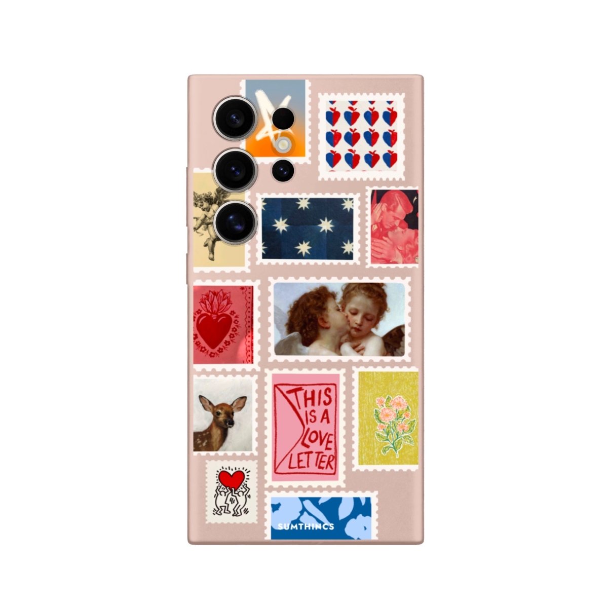 Samsung S22 Ultra Love Letter Premium Telefon Kılıfı Bej - SUMTHINCS