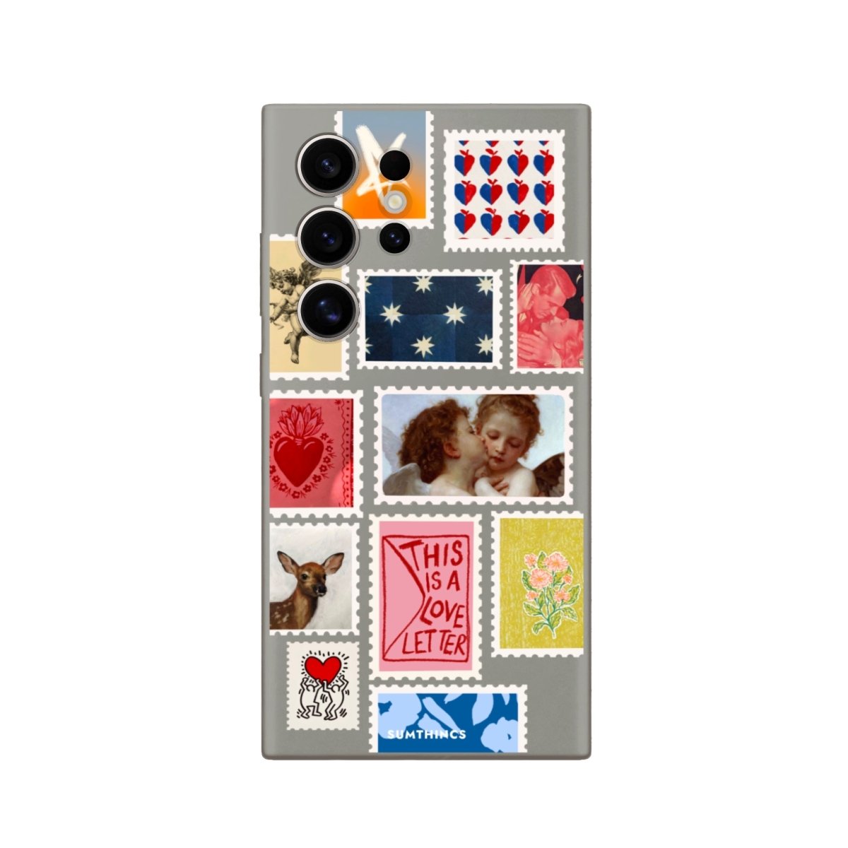 Samsung S22 Ultra Love Letter Premium Telefon Kılıfı Gri - SUMTHINCS