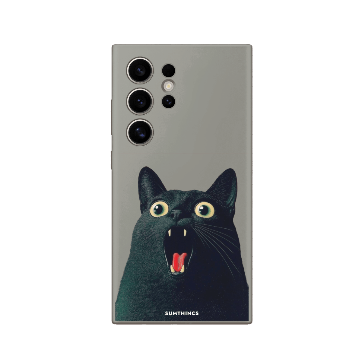 Samsung S22 Ultra Meoww Premium Telefon Kılıfı Gri - SUMTHINCS