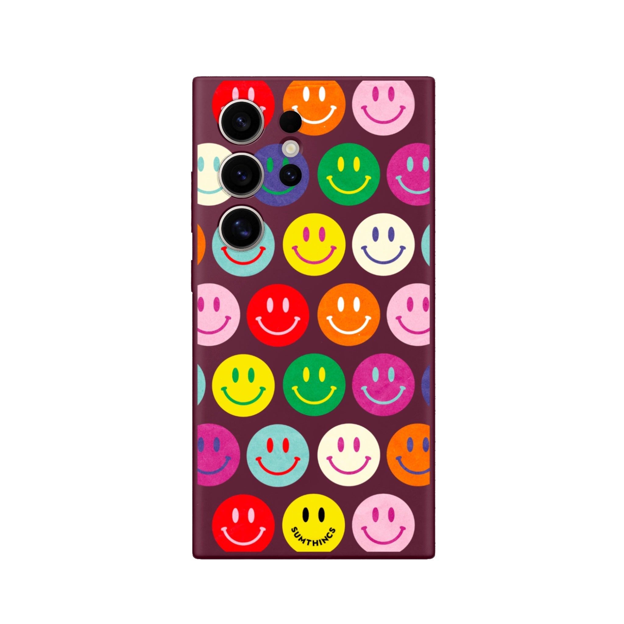 Samsung S22 Ultra Miles Of Smiles Premium Telefon Kılıfı Bordo - SUMTHINCS