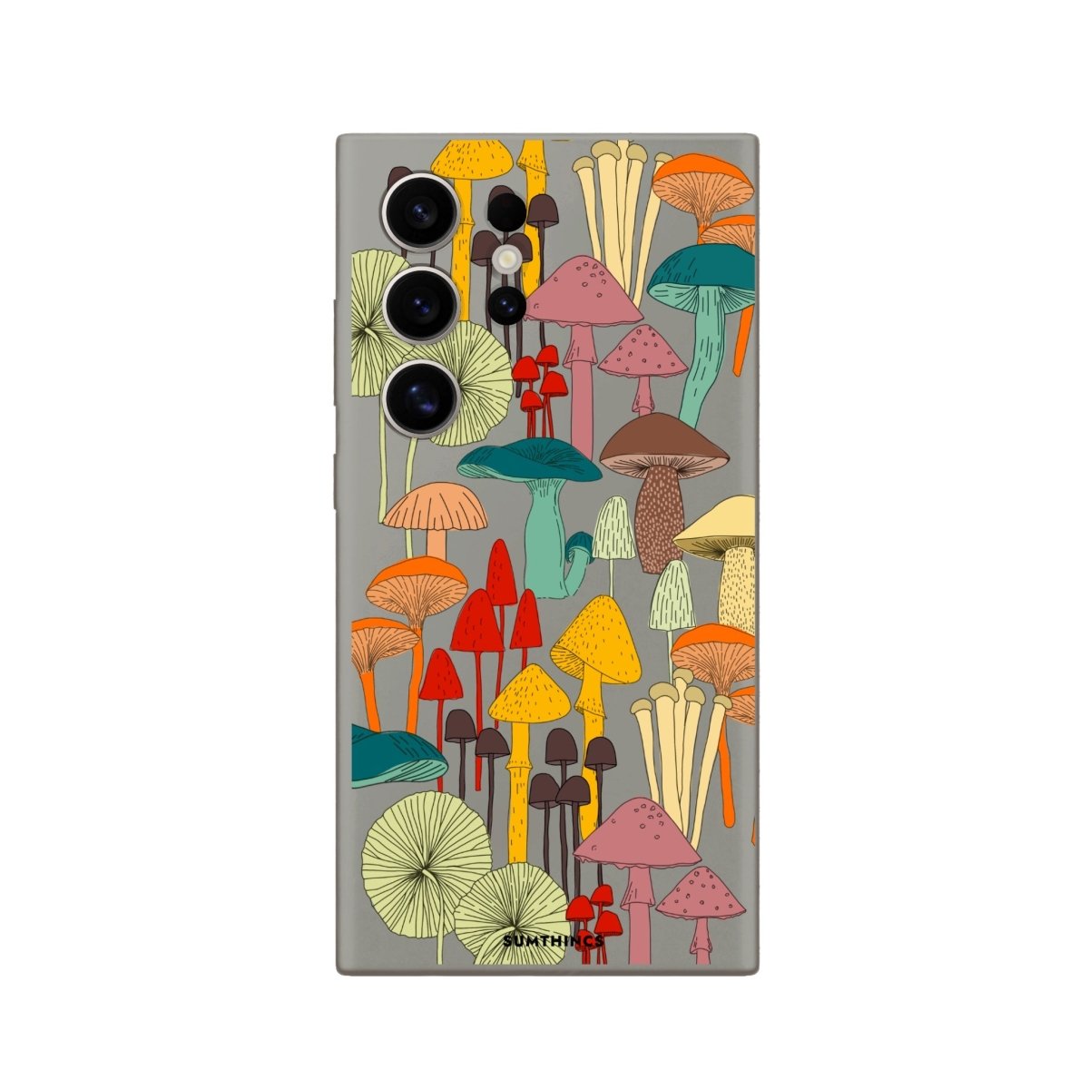 Samsung S22 Ultra Mushrooms Premium Telefon Kılıfı Gri - SUMTHINCS