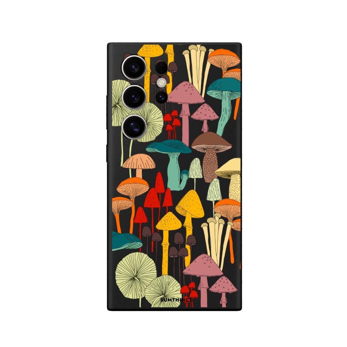 Samsung S22 Ultra Mushrooms Premium Telefon Kılıfı Siyah - SUMTHINCS