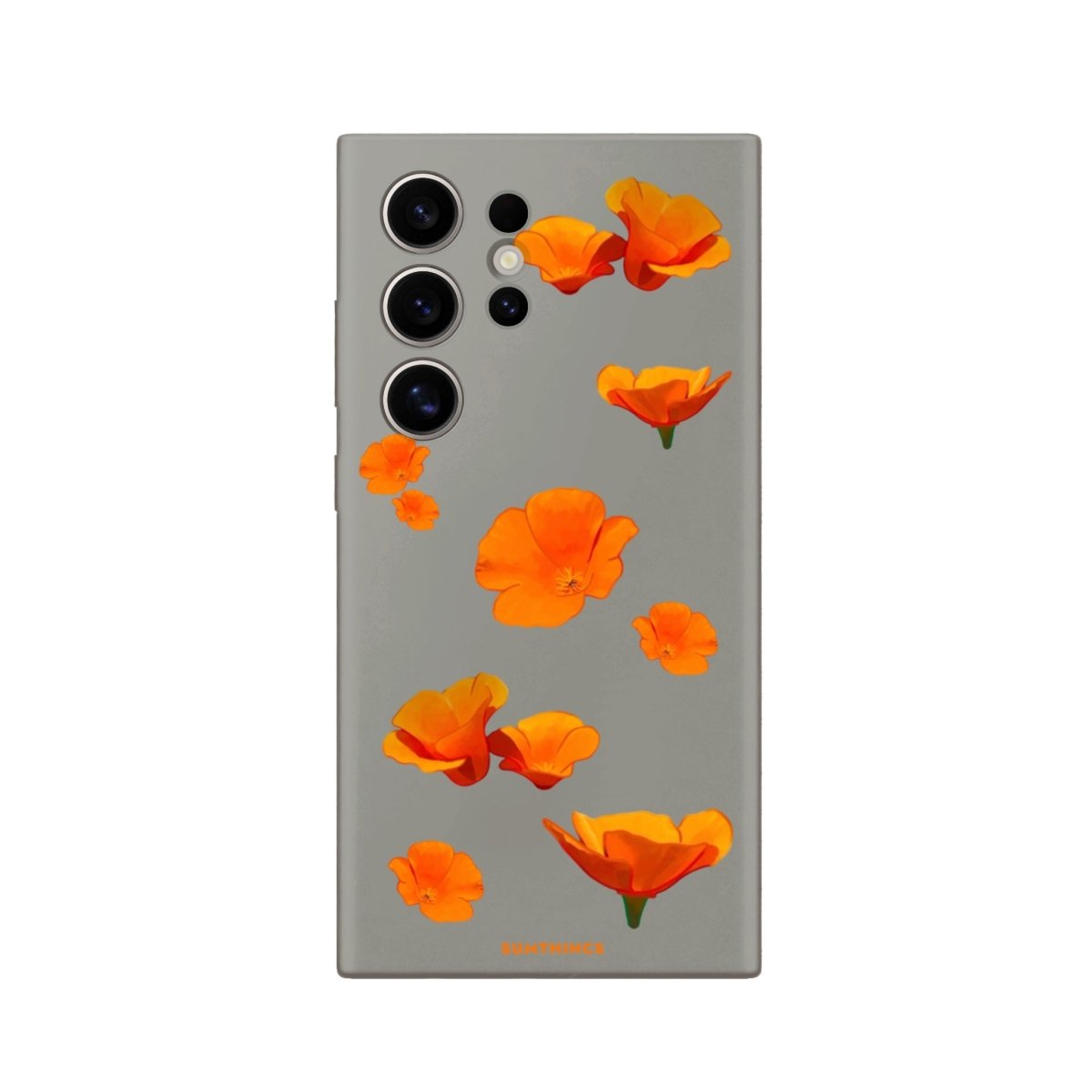 Samsung S22 Ultra Poppies Premium Telefon Kılıfı Gri - SUMTHINCS