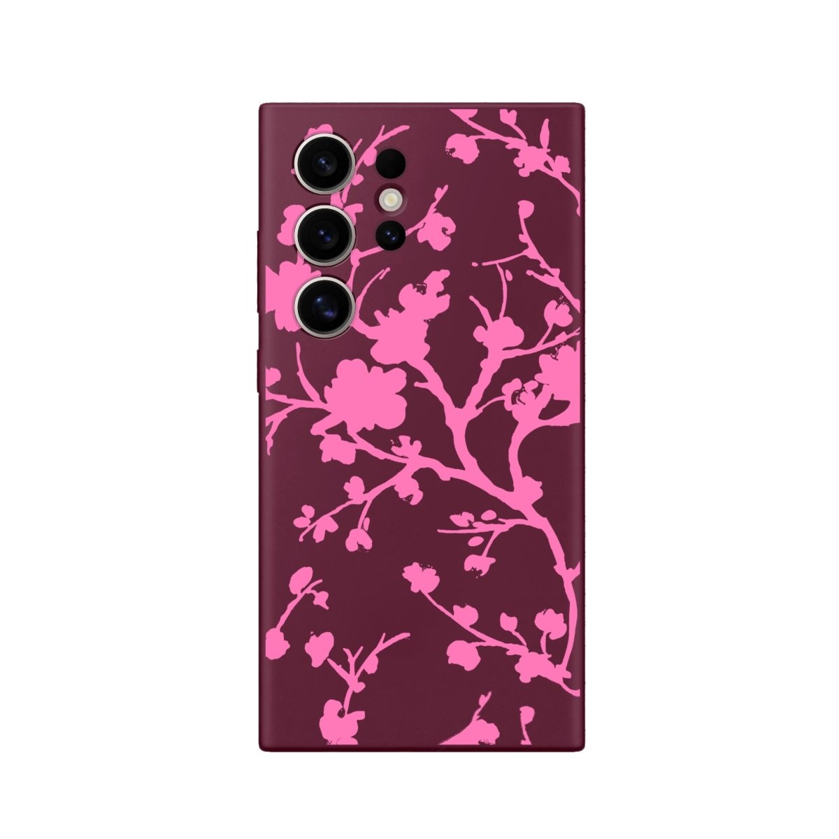 Samsung S22 Ultra Sakura Premium Telefon Kılıfı Bordo - SUMTHINCS