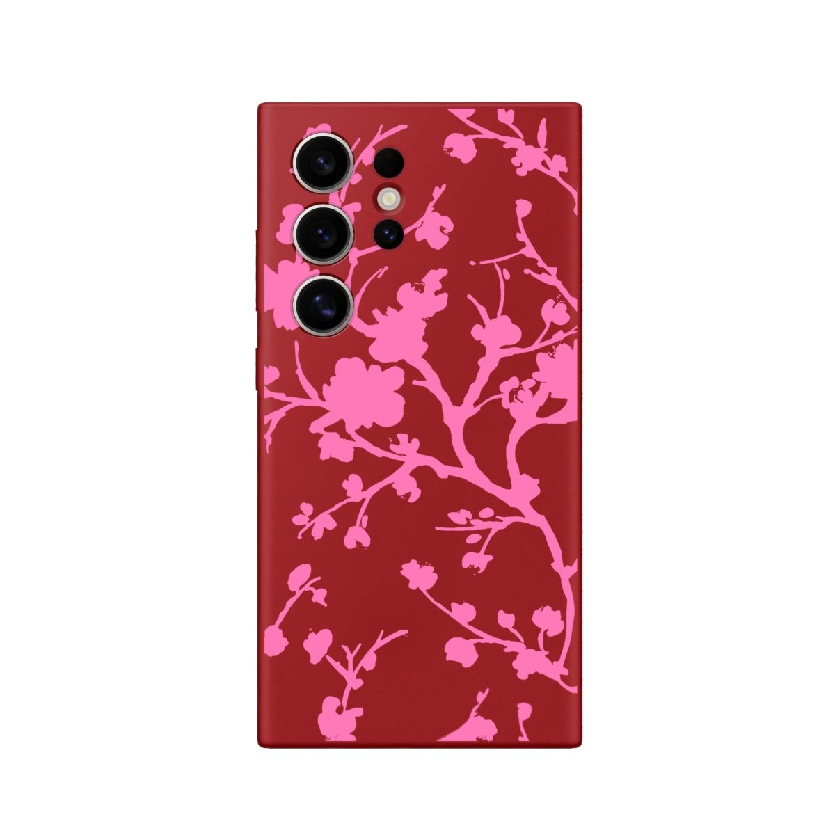 Samsung S22 Ultra Sakura Premium Telefon Kılıfı Kırmızı - SUMTHINCS