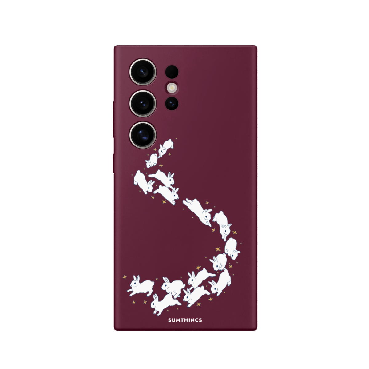 Samsung S22 Ultra Starry Bunnies Premium Telefon Kılıfı Bordo - SUMTHINCS