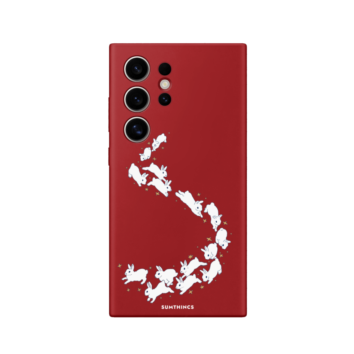 Samsung S22 Ultra Starry Bunnies Premium Telefon Kılıfı Kırmızı - SUMTHINCS