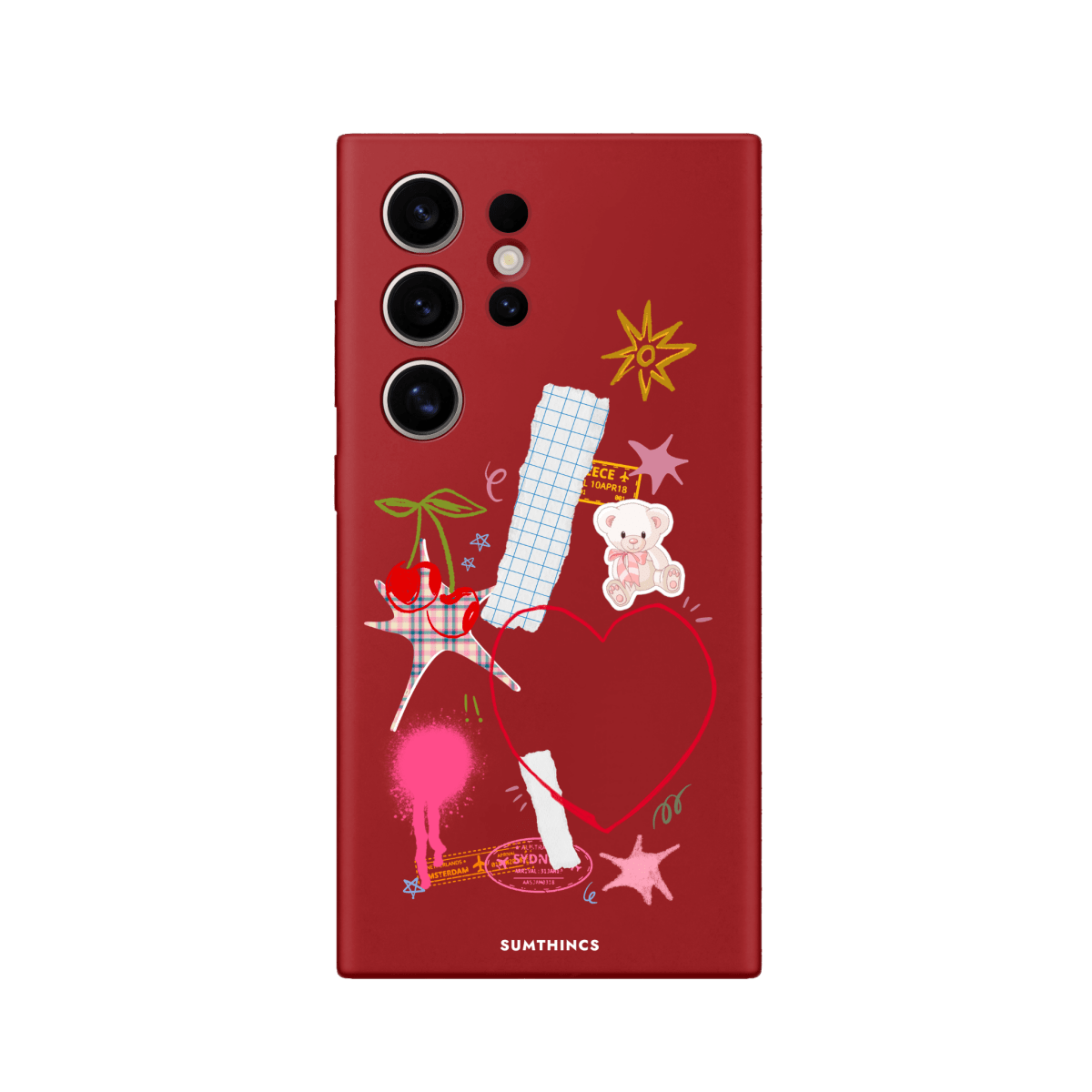 Samsung S22 Ultra Sweet Chaos Premium Telefon Kılıfı Kırmızı - SUMTHINCS