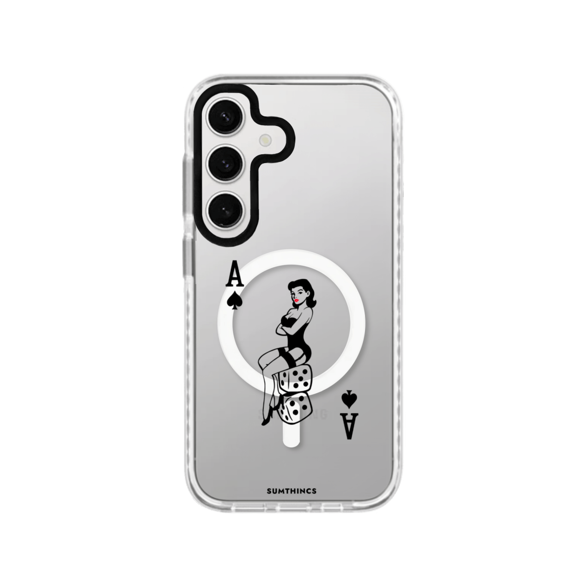 Samsung S23 FE Ace Queen Magsafe Procase Şeffaf Telefon Kılıfı Beyaz Şeffaf - SUMTHINCS