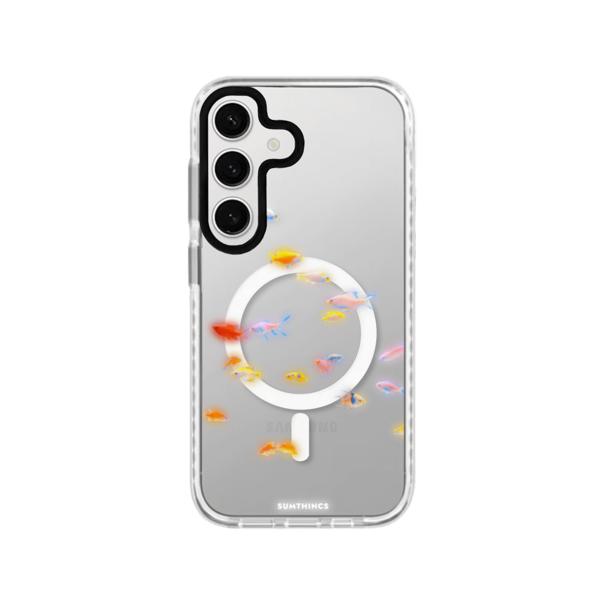Samsung S23 FE Neon Fish Magsafe Procase Şeffaf Telefon Kılıfı Beyaz Şeffaf - SUMTHINCS