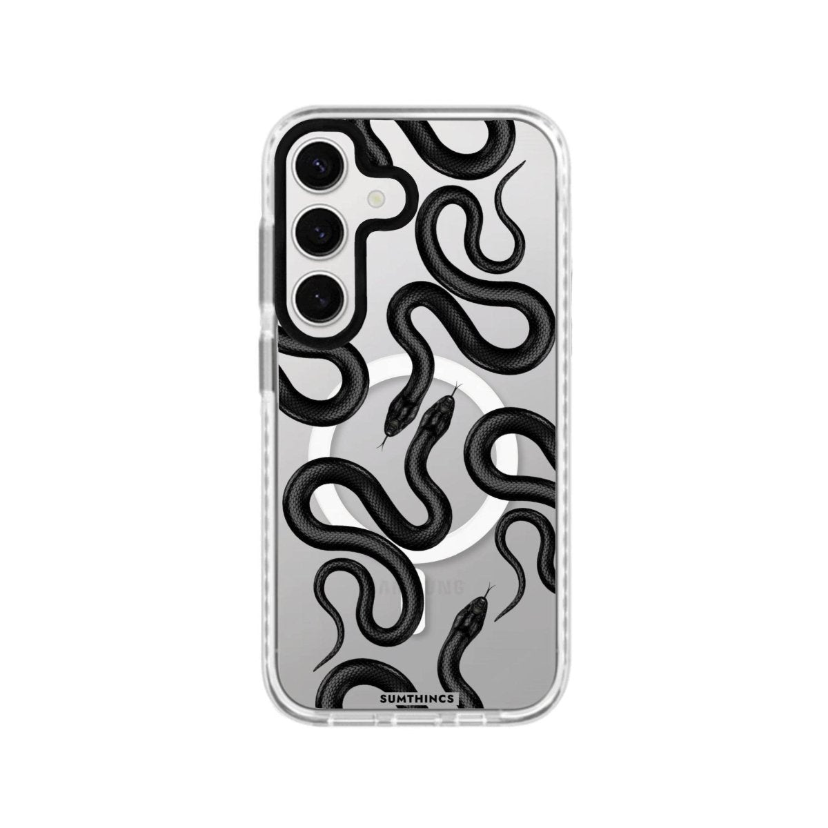 Samsung S23 FE Snakes Magsafe Procase Şeffaf Telefon Kılıfı Beyaz Şeffaf - SUMTHINCS