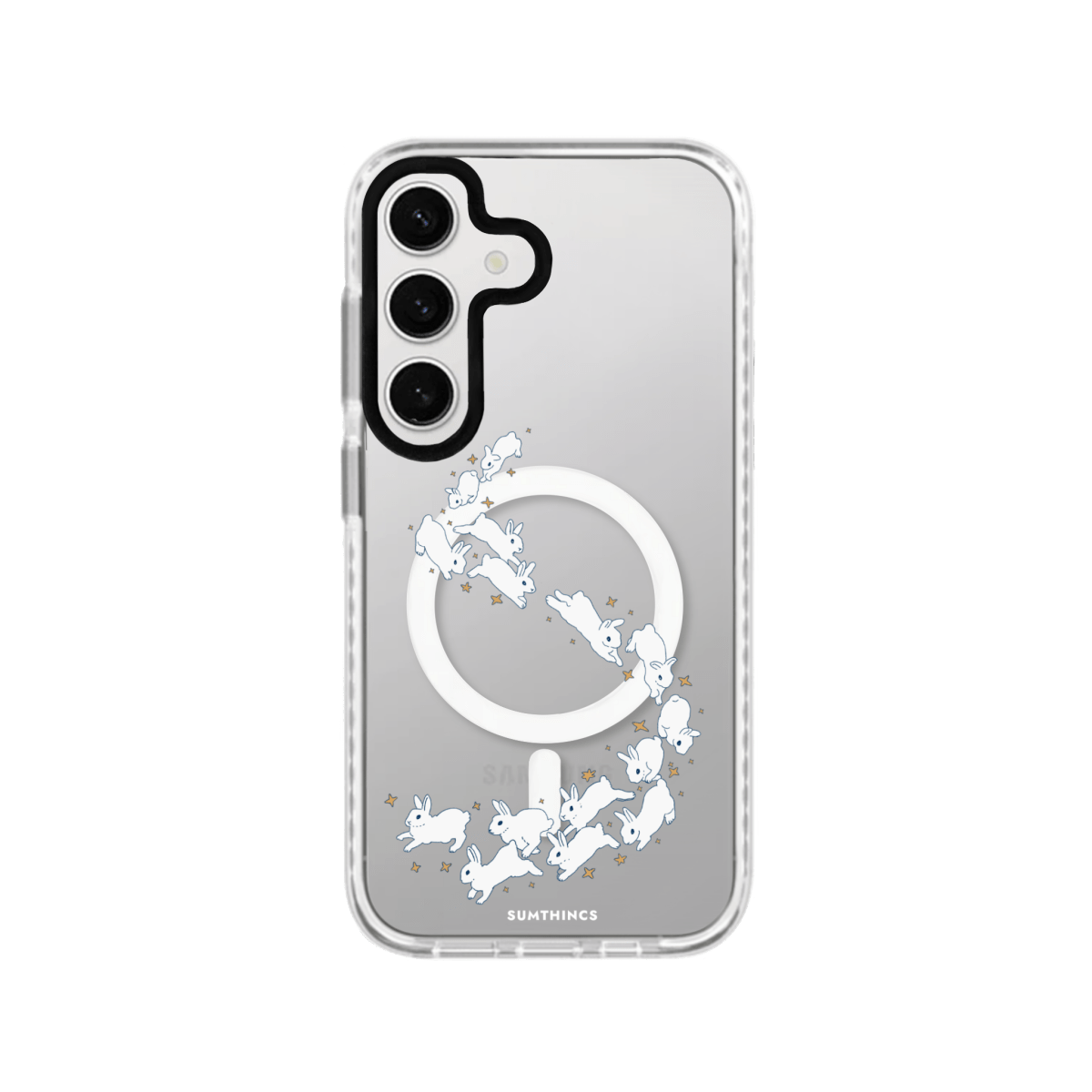 Samsung S23 FE Starry Bunnies Magsafe Procase Şeffaf Telefon Kılıfı Beyaz Şeffaf - SUMTHINCS