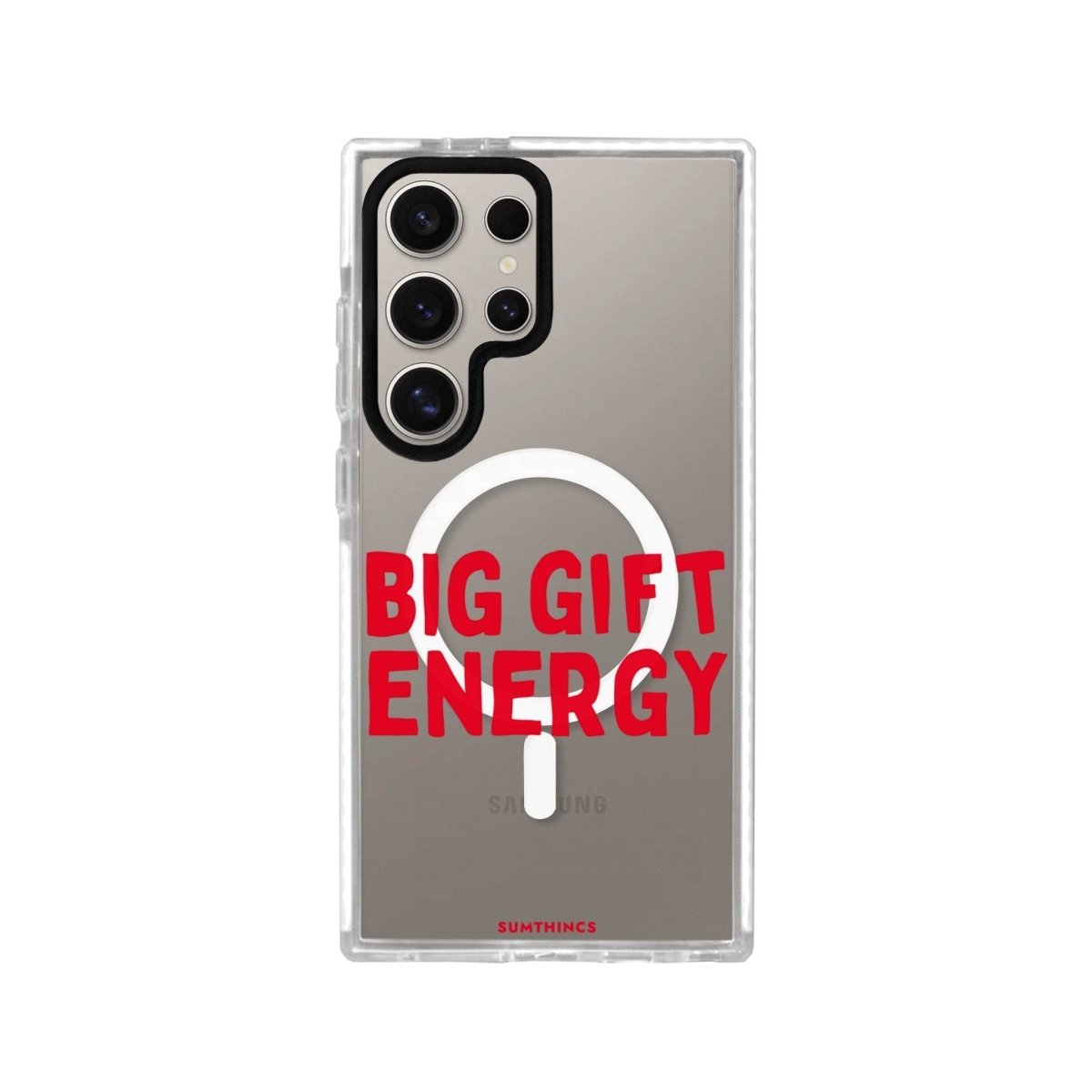 Samsung S23 Ultra Big Gift Energy Magsafe Procase Şeffaf Telefon Kılıfı Beyaz Şeffaf - SUMTHINCS
