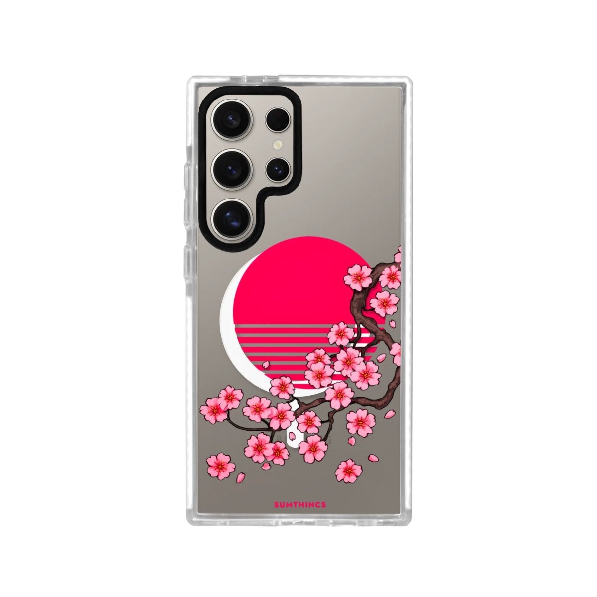 Samsung S23 Ultra Cherry Blossom Dawn Magsafe Procase Şeffaf Telefon Kılıfı Beyaz Şeffaf - SUMTHINCS