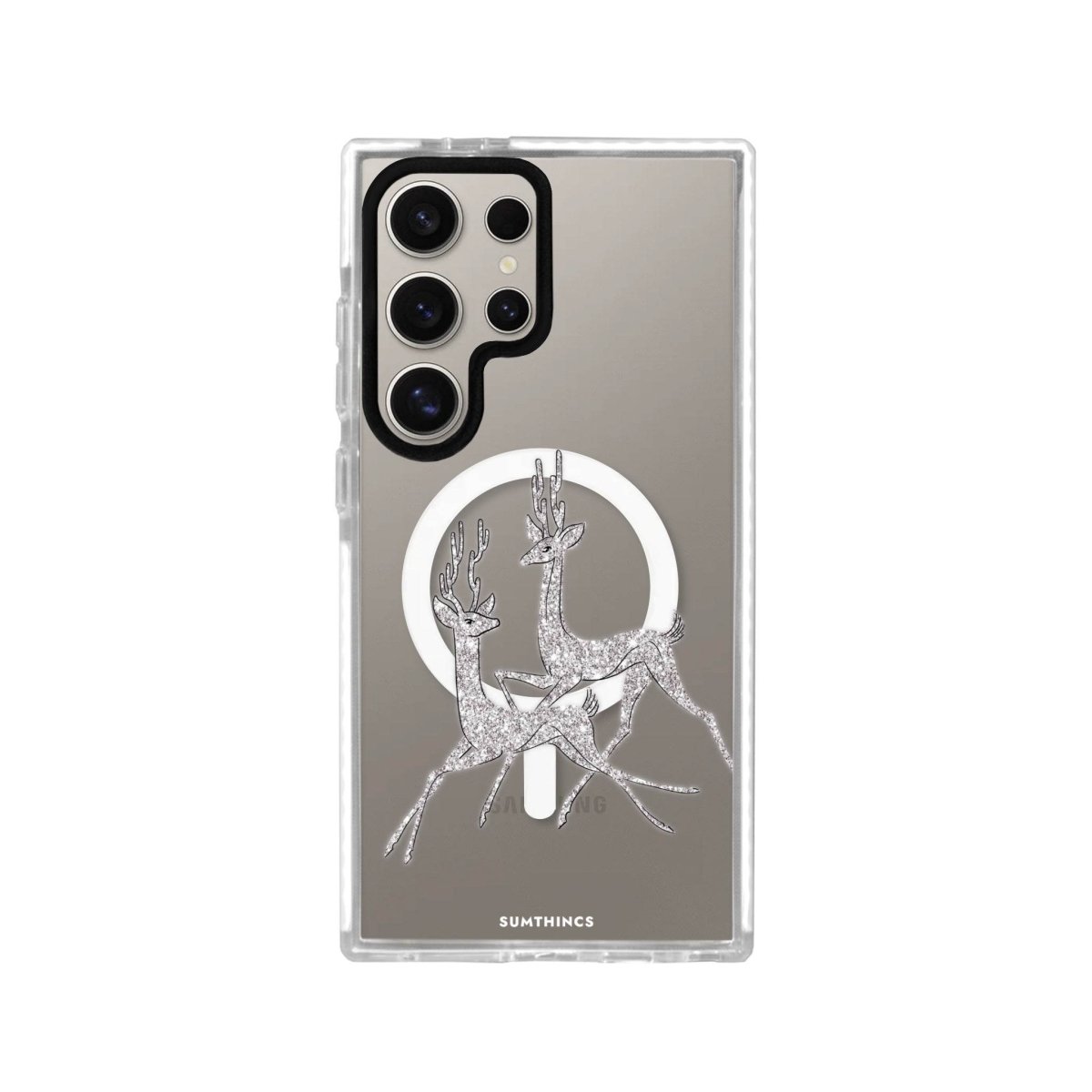 Samsung S23 Ultra Disco Deers Magsafe Procase Şeffaf Telefon Kılıfı Beyaz Şeffaf - SUMTHINCS