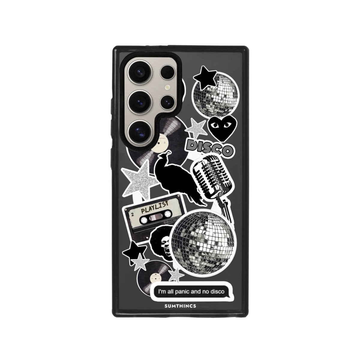 Samsung S23 Ultra Disco Stickers Magsafe Procase Şeffaf Telefon Kılıfı Antrasit - SUMTHINCS