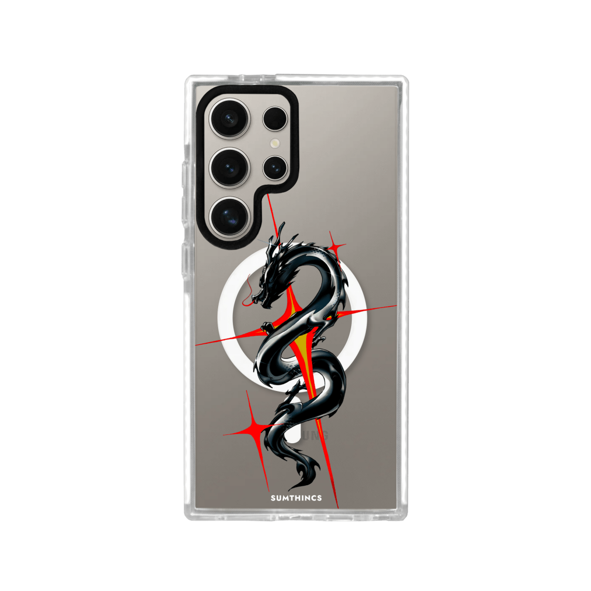 Samsung S23 Ultra Dragonflare Magsafe Procase Şeffaf Telefon Kılıfı Beyaz Şeffaf - SUMTHINCS