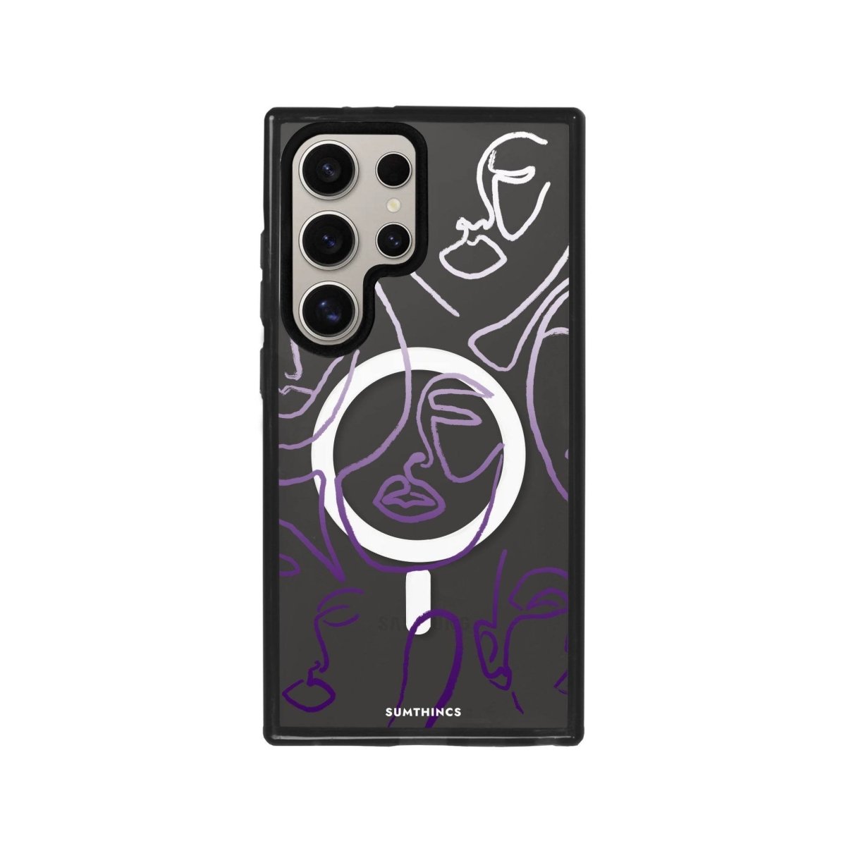 Samsung S23 Ultra Faces Magsafe Procase Şeffaf Telefon Kılıfı Antrasit - SUMTHINCS