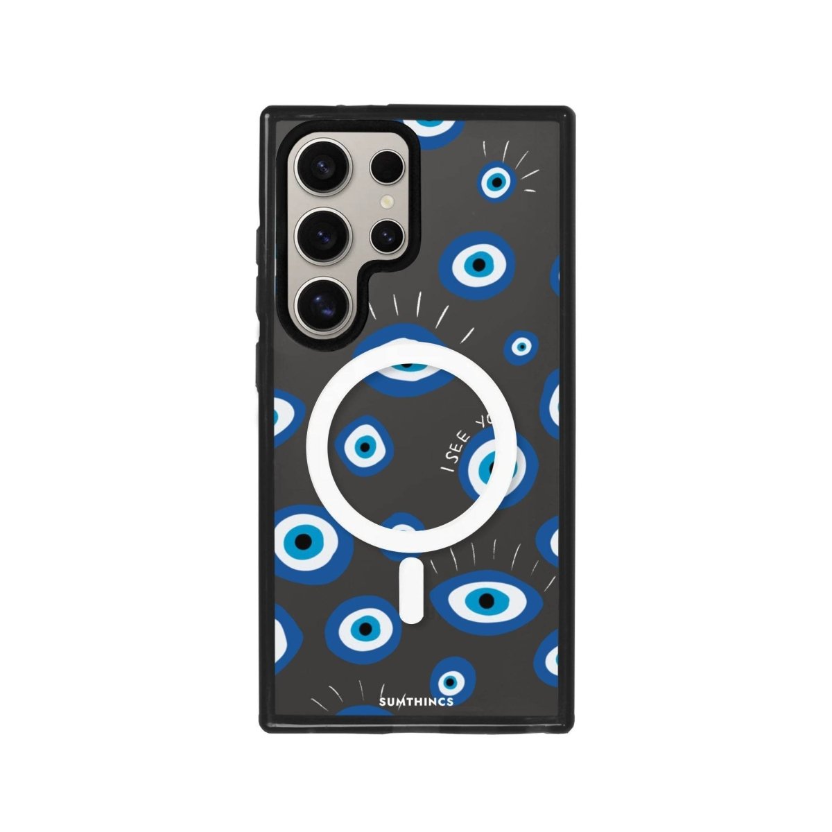 Samsung S23 Ultra I See You Magsafe Procase Şeffaf Telefon Kılıfı Antrasit - SUMTHINCS