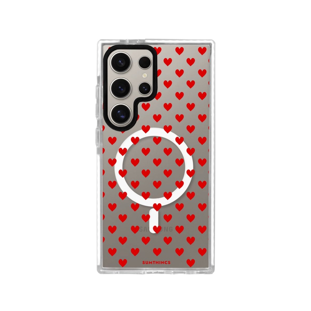 Samsung S23 Ultra Little Hearts Magsafe Procase Şeffaf Telefon Kılıfı Beyaz Şeffaf - SUMTHINCS