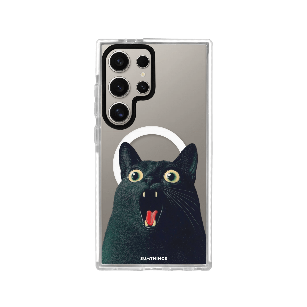 Samsung S23 Ultra Meoww Magsafe Procase Telefon Kılıfı Beyaz Şeffaf - SUMTHINCS