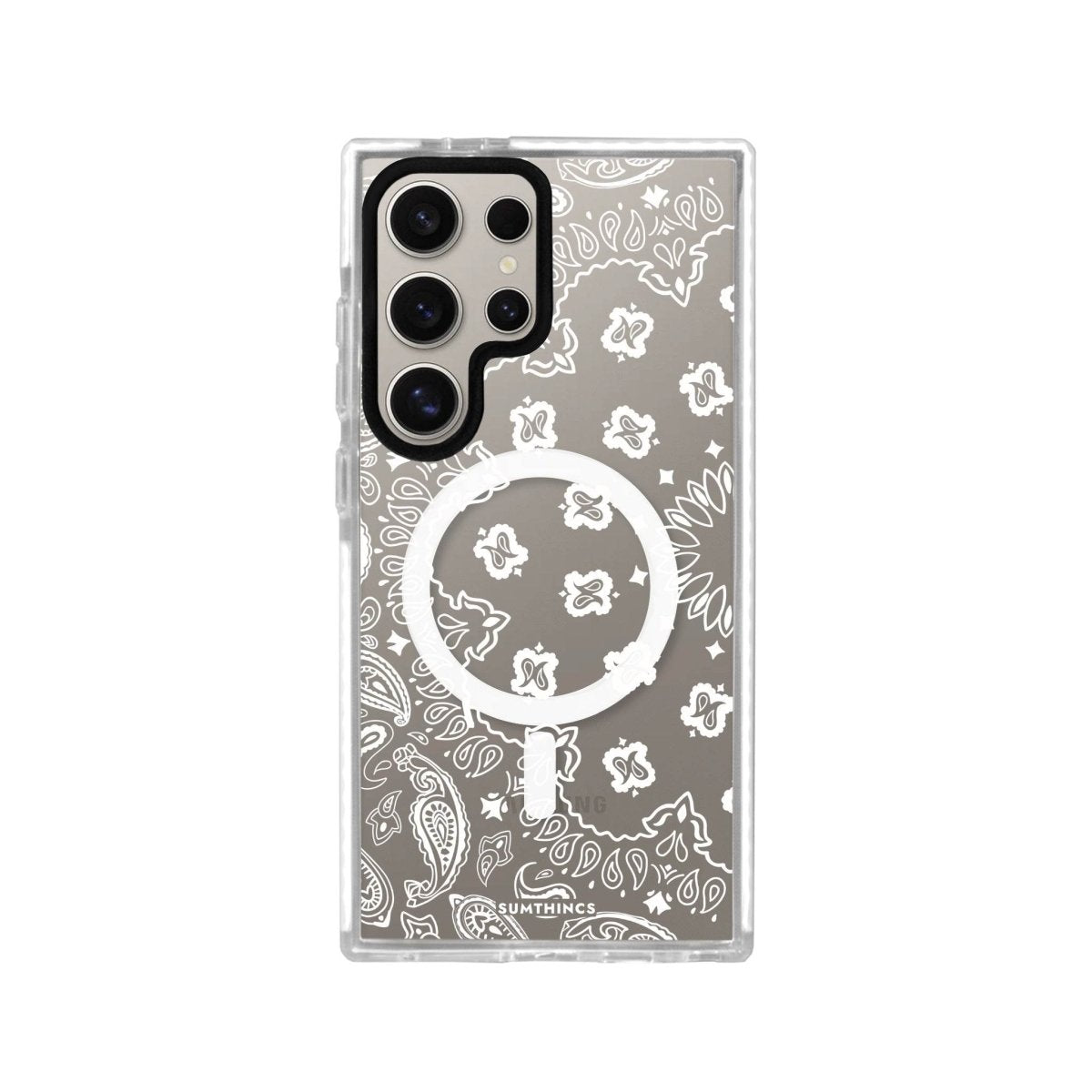 Samsung S23 Ultra Paisley Magsafe Procase Şeffaf Telefon Kılıfı Beyaz Şeffaf - SUMTHINCS