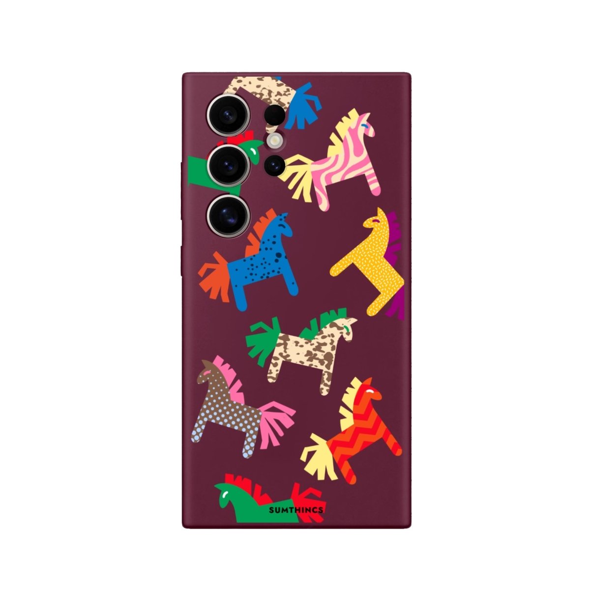 Samsung S23 Ultra Ponies Premium Telefon Kılıfı Bordo - SUMTHINCS