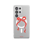 Samsung S23 Ultra Red Bow Clear Magsafe Telefon Kılıfı - SUMTHINCS