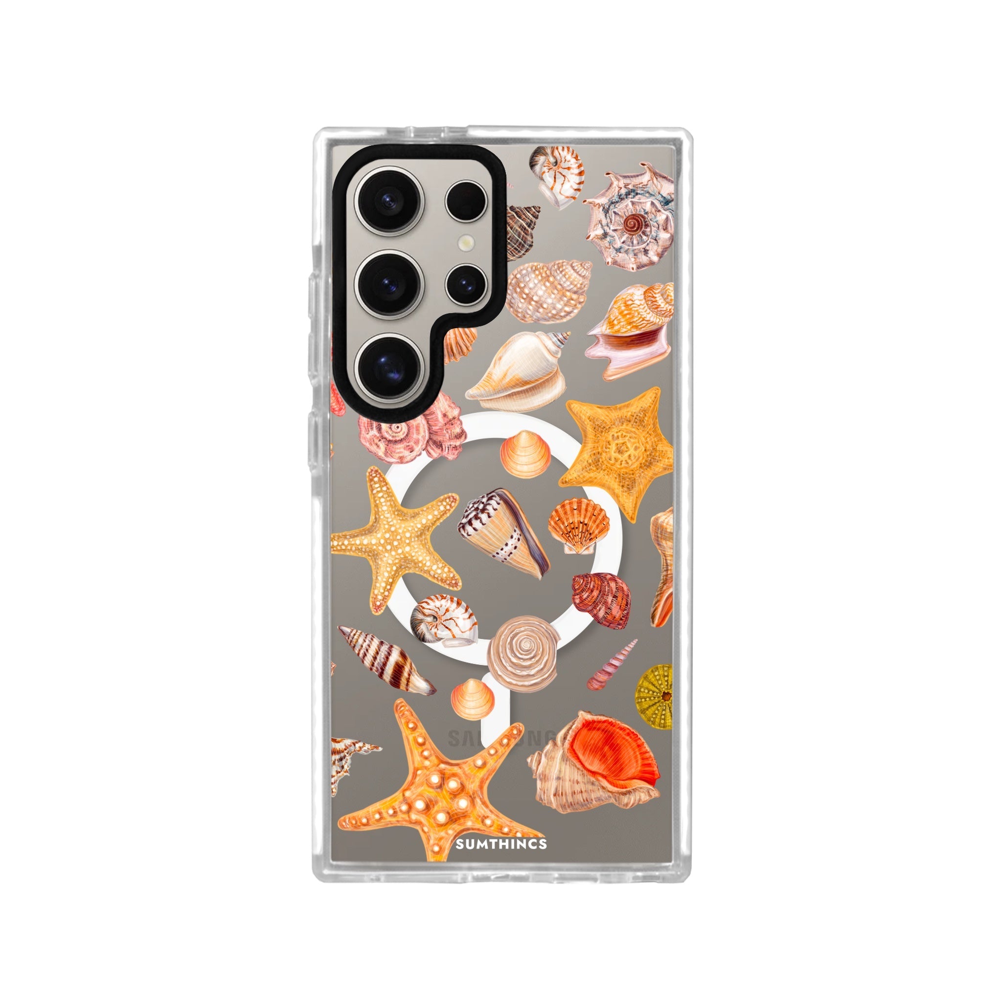 Samsung S23 Ultra Shells Magsafe Procase Şeffaf Telefon Kılıfı Beyaz Şeffaf - SUMTHINCS