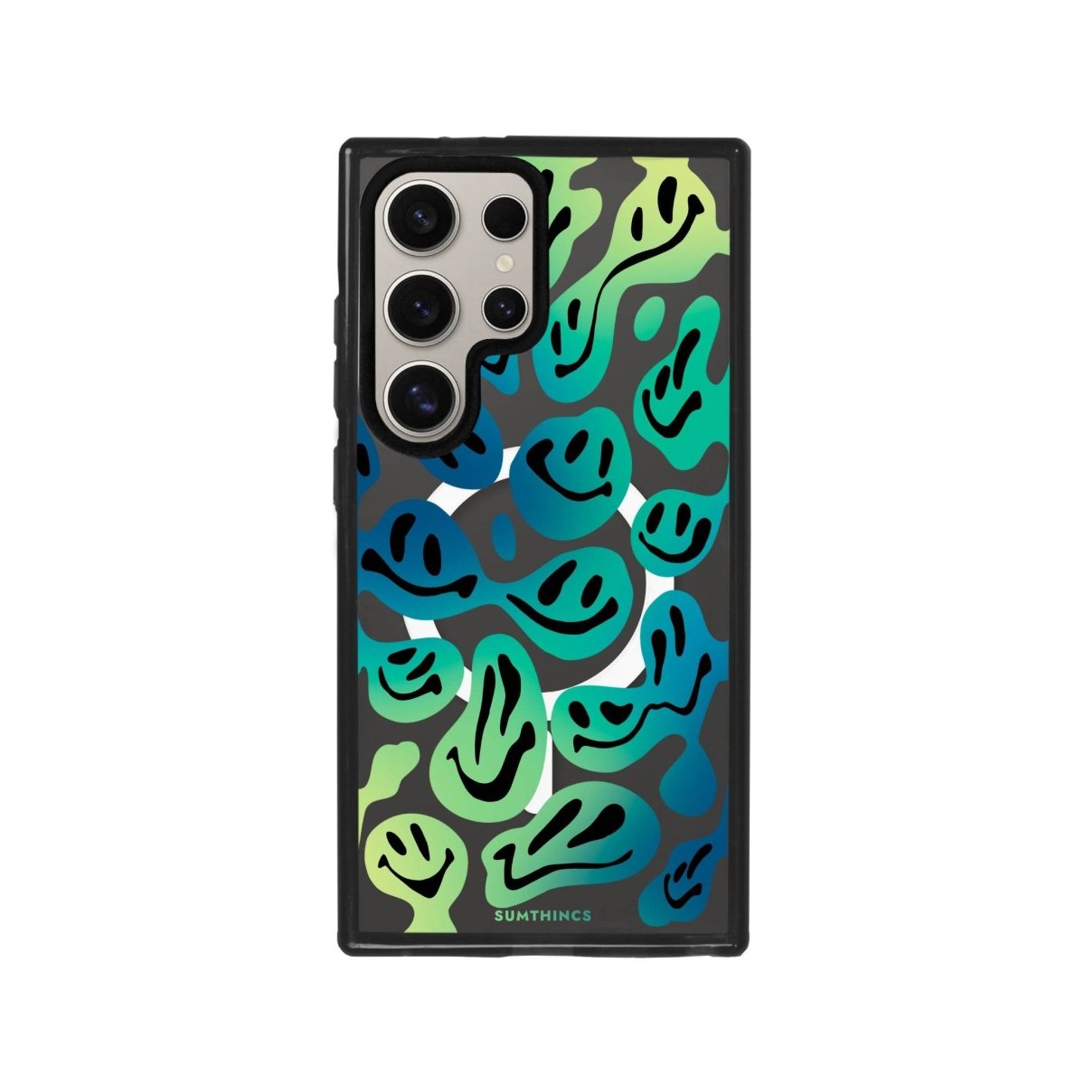 Samsung S23 Ultra Smiley Magsafe Procase Şeffaf Telefon Kılıfı Antrasit - SUMTHINCS