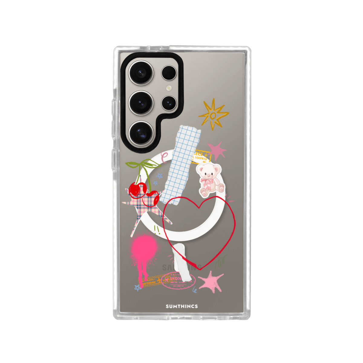 Samsung S23 Ultra Sweet Chaos Magsafe Procase Şeffaf Telefon Kılıfı Beyaz Şeffaf - SUMTHINCS