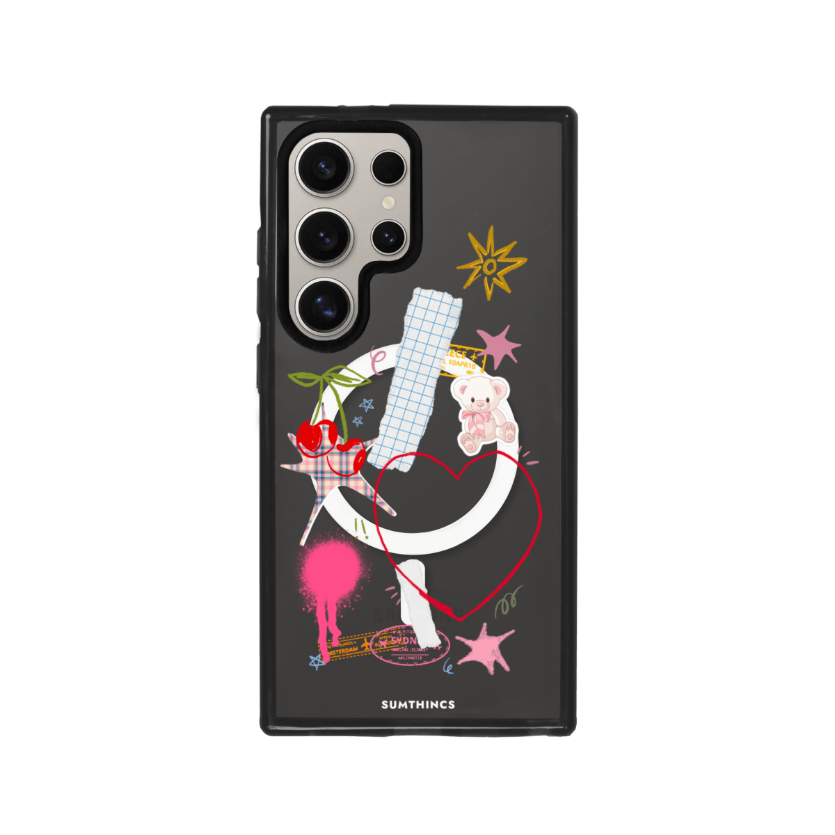 Samsung S23 Ultra Sweet Chaos Magsafe Procase Şeffaf Telefon Kılıfı Antrasit - SUMTHINCS