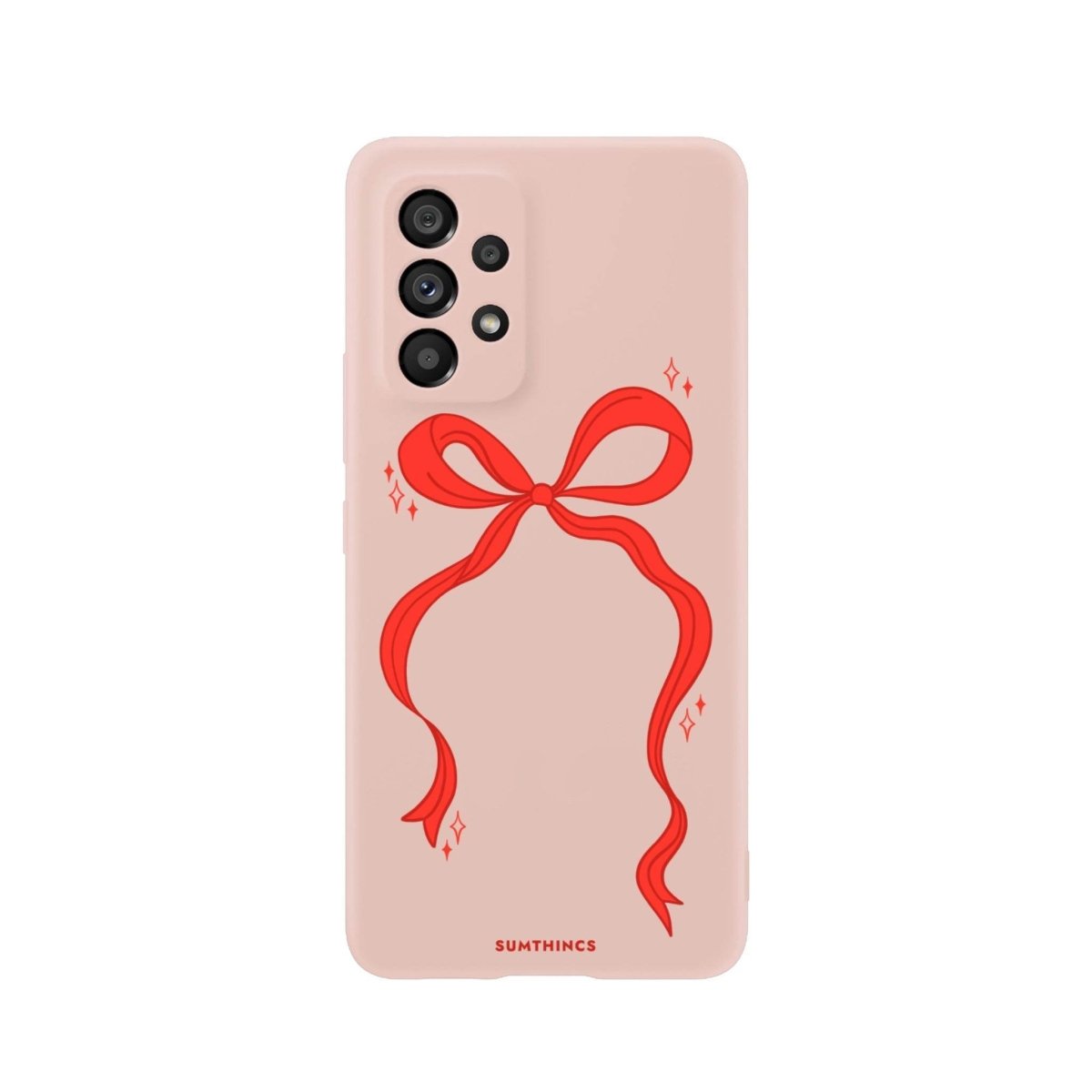 Samsung S24 FE Red Bow Premium Telefon Kılıfı Bej - SUMTHINCS