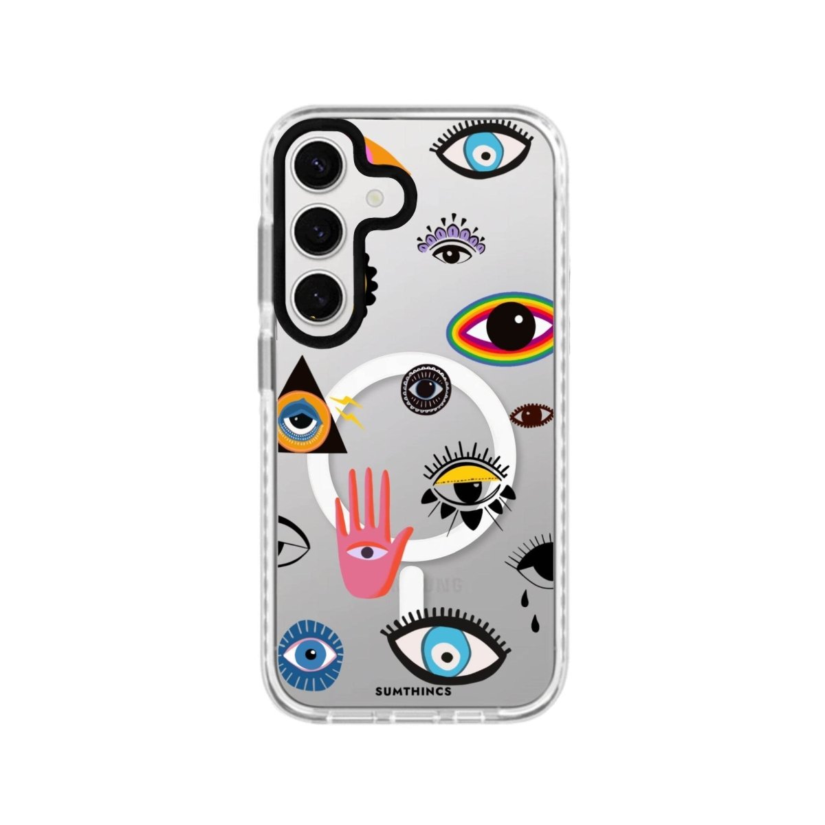 Samsung S24 Plus Eye Stickers Magsafe Procase Şeffaf Telefon Kılıfı Beyaz Şeffaf - SUMTHINCS
