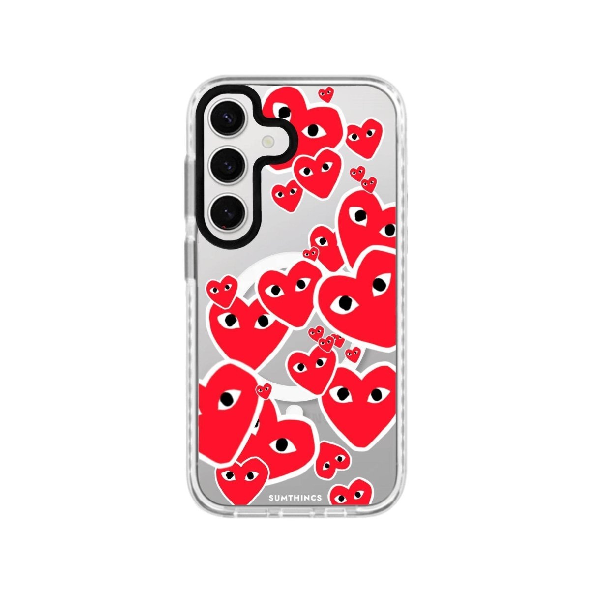 Samsung S24 Plus Hearts Magsafe Procase Şeffaf Telefon Kılıfı Beyaz Şeffaf - SUMTHINCS