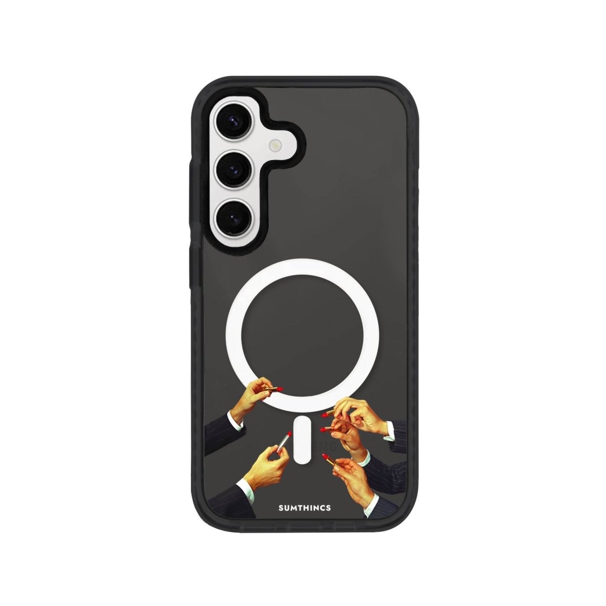 Samsung S24 Plus Lipstick Magsafe Procase Şeffaf Telefon Kılıfı Antrasit - SUMTHINCS