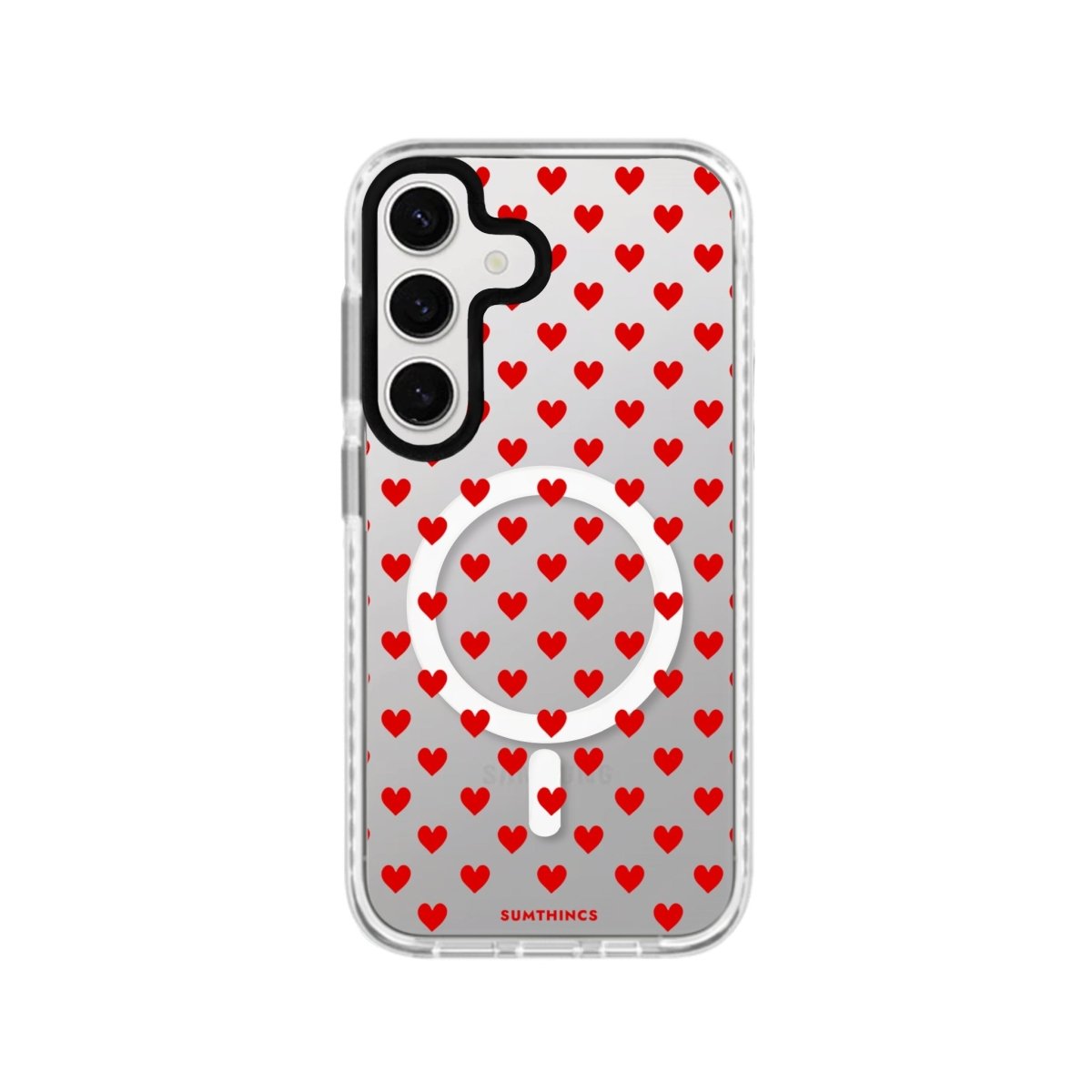 Samsung S24 Plus Little Hearts Magsafe Procase Şeffaf Telefon Kılıfı Beyaz Şeffaf - SUMTHINCS