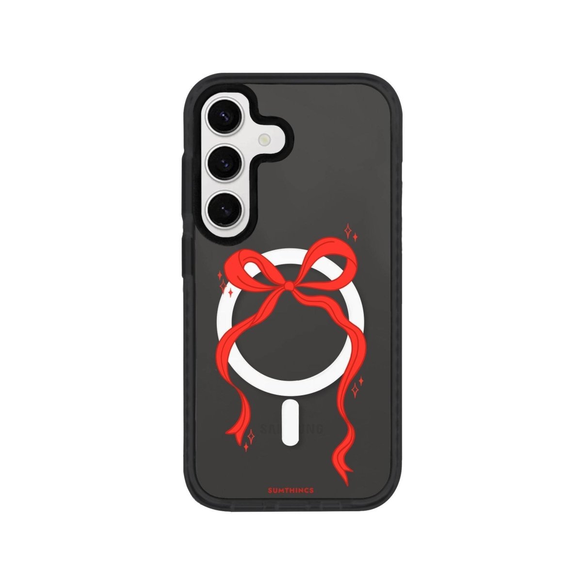 Samsung S24 Plus Red Bow Magsafe Procase Şeffaf Telefon Kılıfı Antrasit - SUMTHINCS