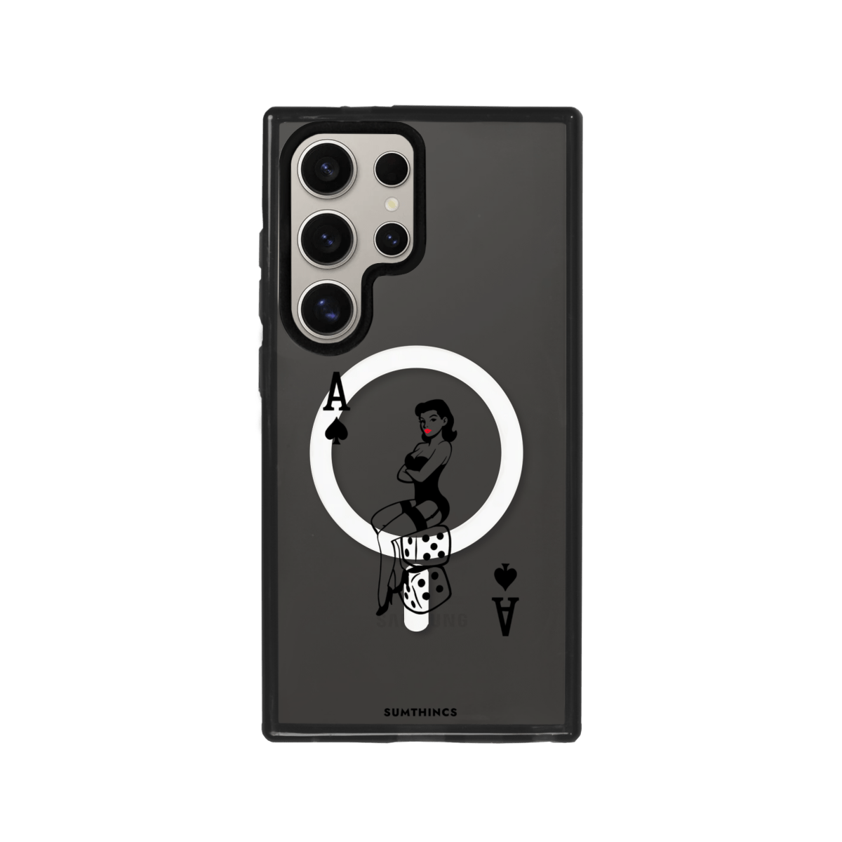 Samsung S24 Ultra Ace Queen Magsafe Procase Şeffaf Telefon Kılıfı Antrasit - SUMTHINCS