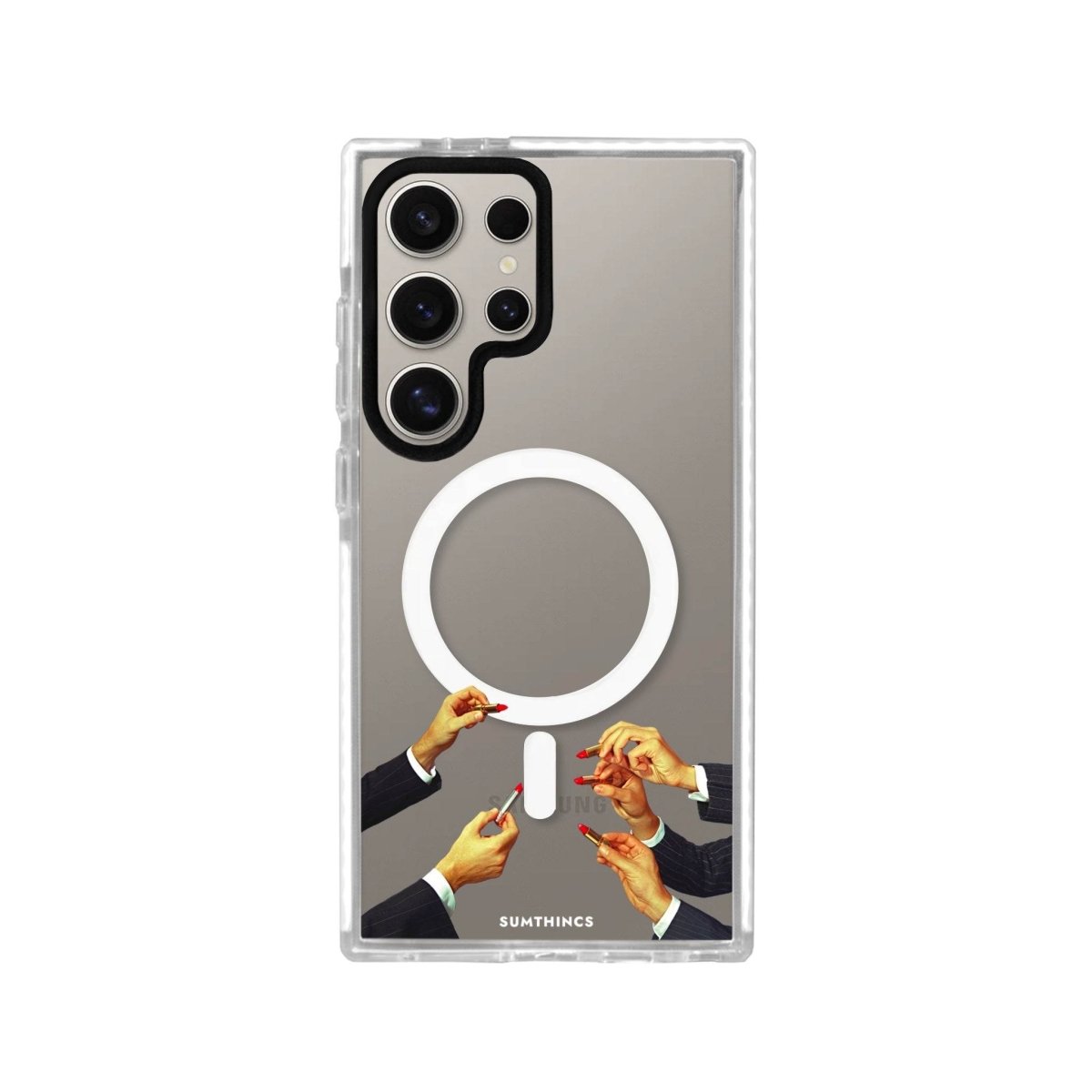Samsung S24 Ultra Lipstick Magsafe Procase Şeffaf Telefon Kılıfı Beyaz Şeffaf - SUMTHINCS