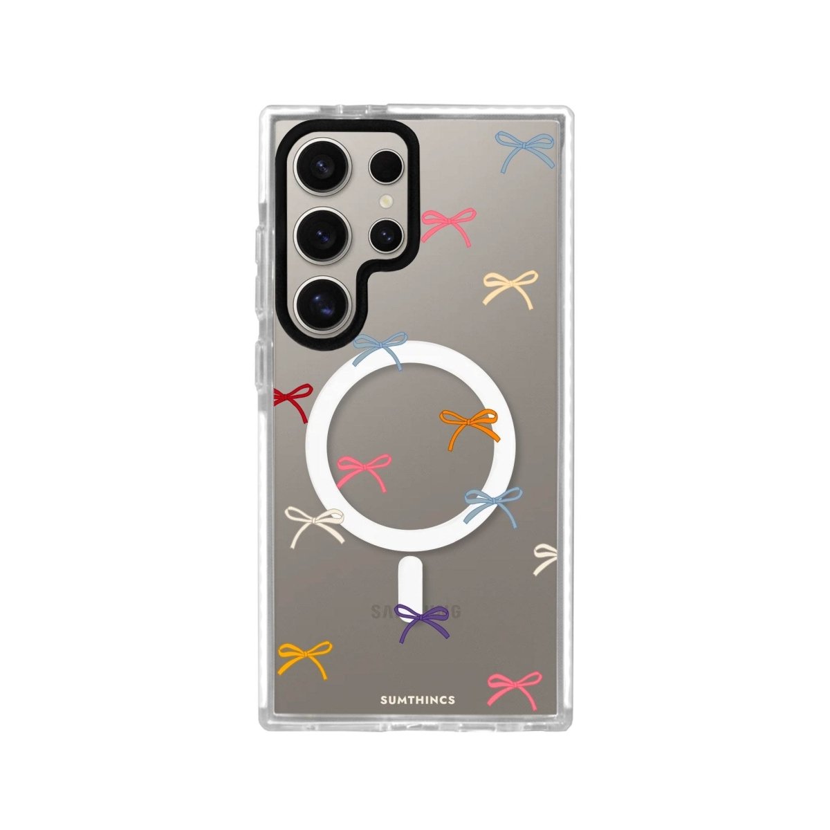 Samsung S24 Ultra Little Bows Magsafe Procase Şeffaf Telefon Kılıfı Beyaz Şeffaf - SUMTHINCS