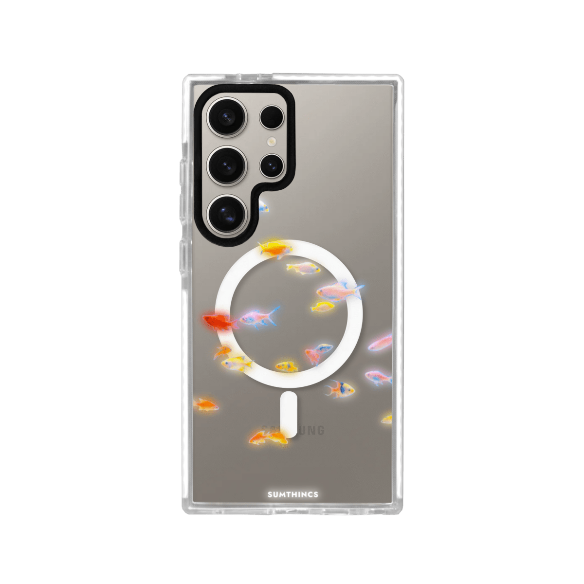 Samsung S24 Ultra Neon Fish Magsafe Procase Şeffaf Telefon Kılıfı Beyaz Şeffaf - SUMTHINCS