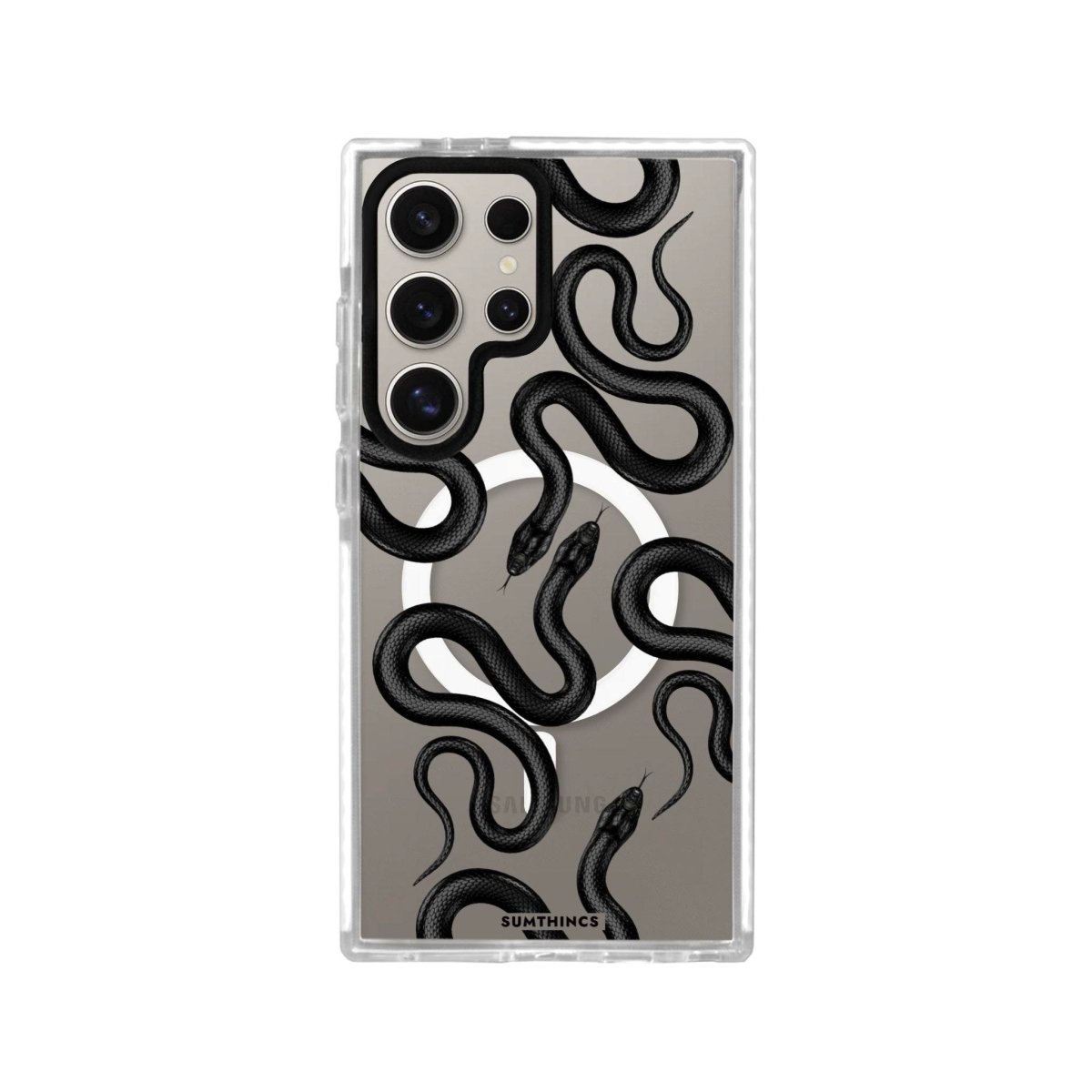 Samsung S24 Ultra Snakes Magsafe Procase Şeffaf Telefon Kılıfı Beyaz Şeffaf - SUMTHINCS