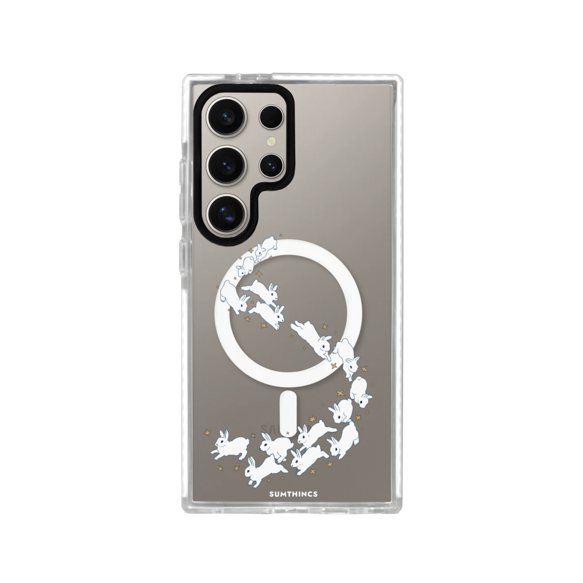 Samsung S24 Ultra Starry Bunnies Magsafe Procase Şeffaf Telefon Kılıfı Beyaz Şeffaf - SUMTHINCS