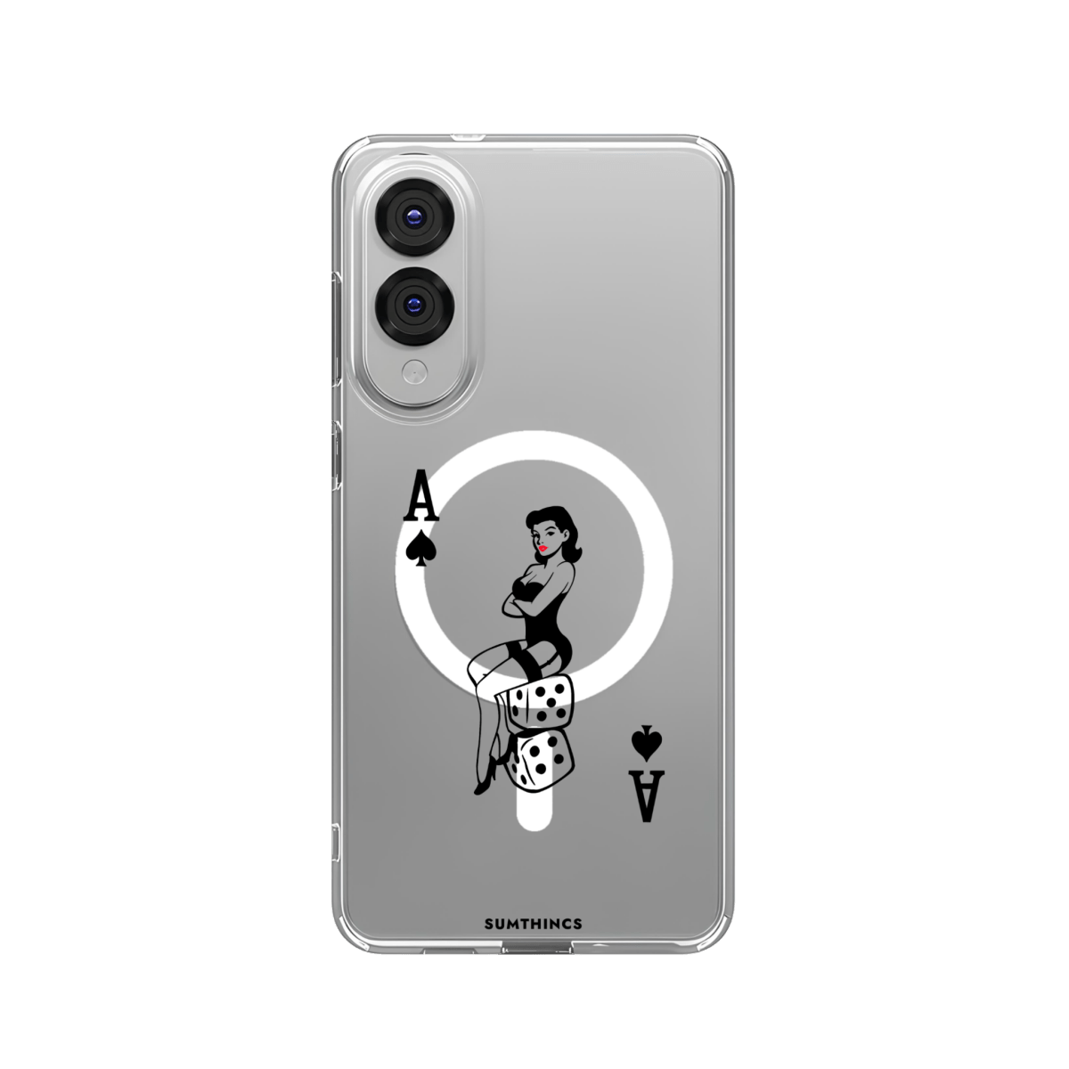 Samsung S25 Edge Ace Queen Clear Magsafe Şeffaf Telefon Kılıfı - SUMTHINCS