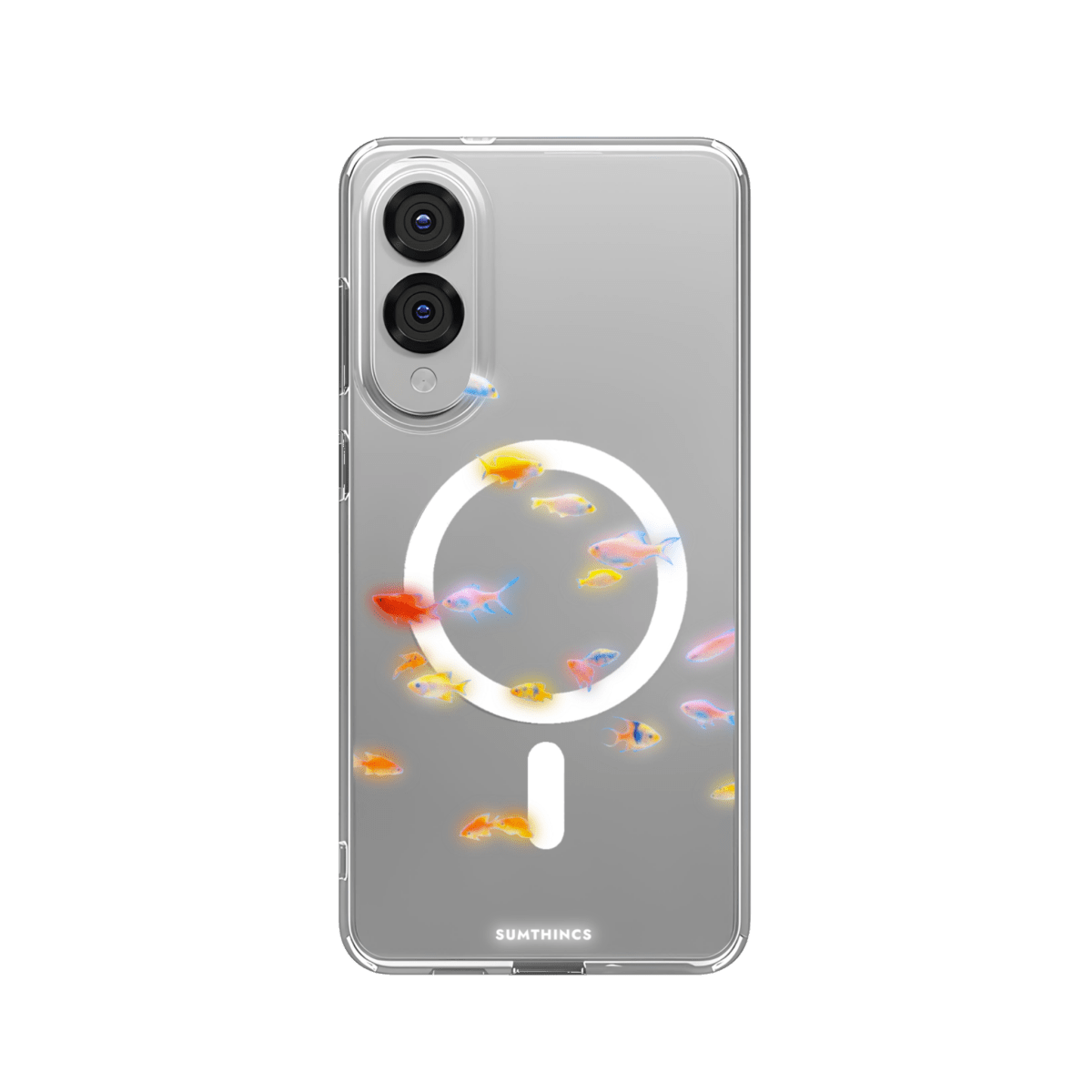 Samsung S25 Edge Neon Fish Clear Magsafe Şeffaf Telefon Kılıfı - SUMTHINCS