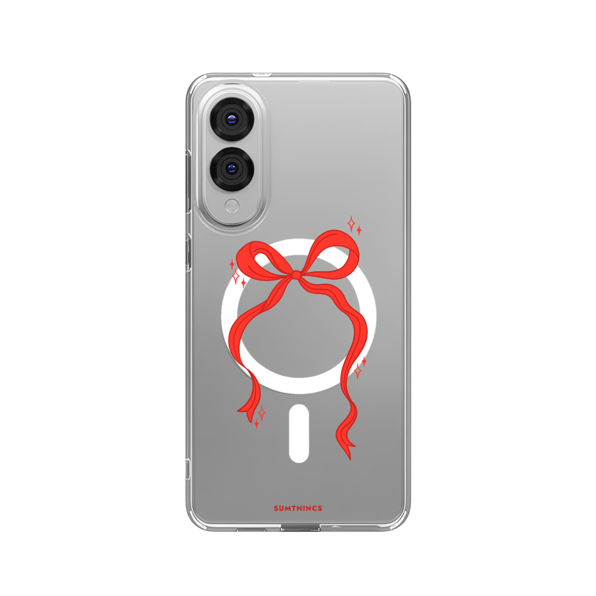 Samsung S25 Edge Red Bow Clear Magsafe Telefon Kılıfı - SUMTHINCS