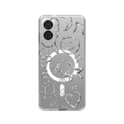 Samsung S25 Edge Silver Doodles Clear Magsafe Telefon Kılıfı - SUMTHINCS