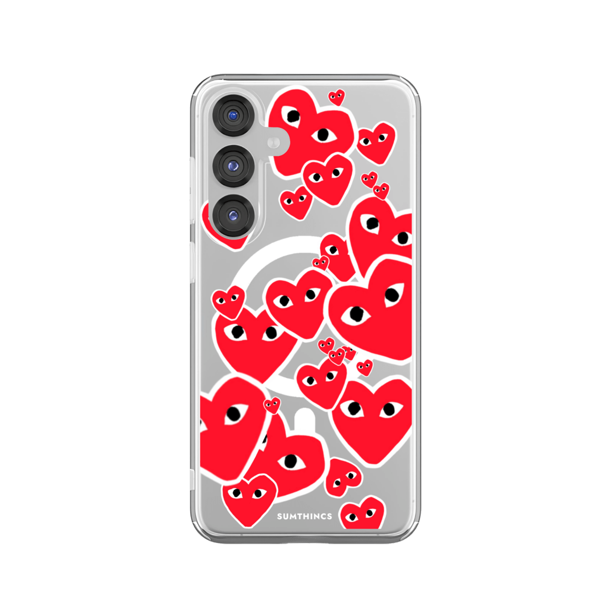 Samsung S25 Hearts Clear Magsafe Şeffaf Telefon Kılıfı - SUMTHINCS